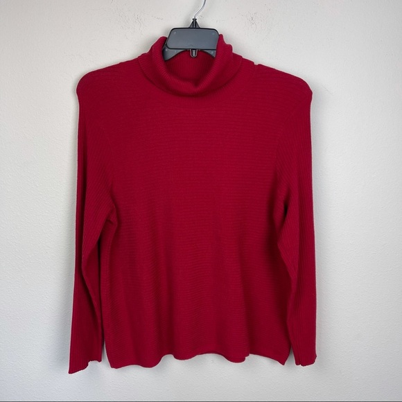 NWT Investments Plus Size Red Turtleneck sweater - Picture 3 of 13